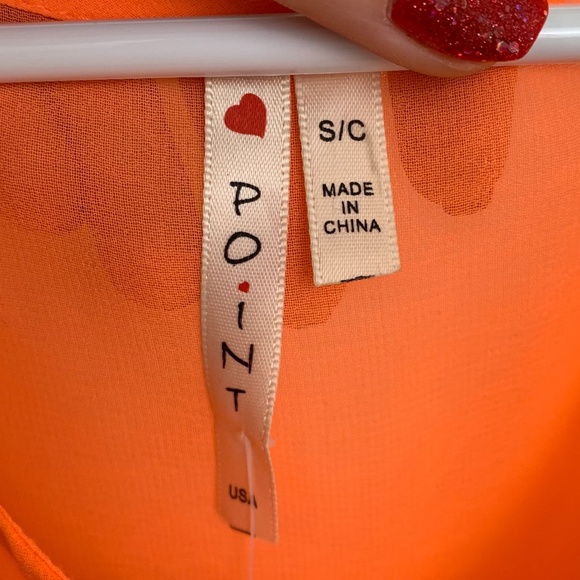 NWT Love Point Bright Orange Lace Midi Dress - Picture 3 of 8